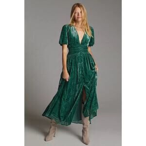 Anthropologie Velevet Green Maxi Dress
